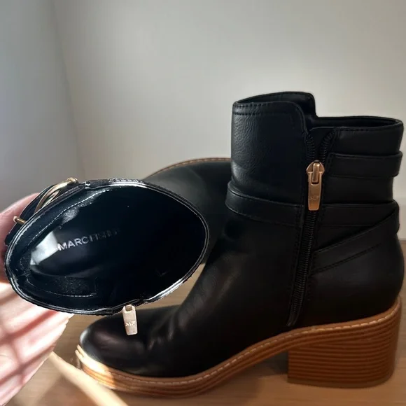 Black Leather Ankle Boots - Picture 6 of 7